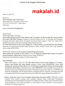 contoh penulisan surat gugatan perdata yang benar dan